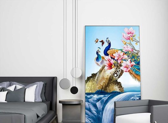 Tranh Tráng Gương Treo Phòng Ngủ Chim Công An Giang 4 Tranh Tráng Gương Treo Phòng Ngủ Chim Công An Giang