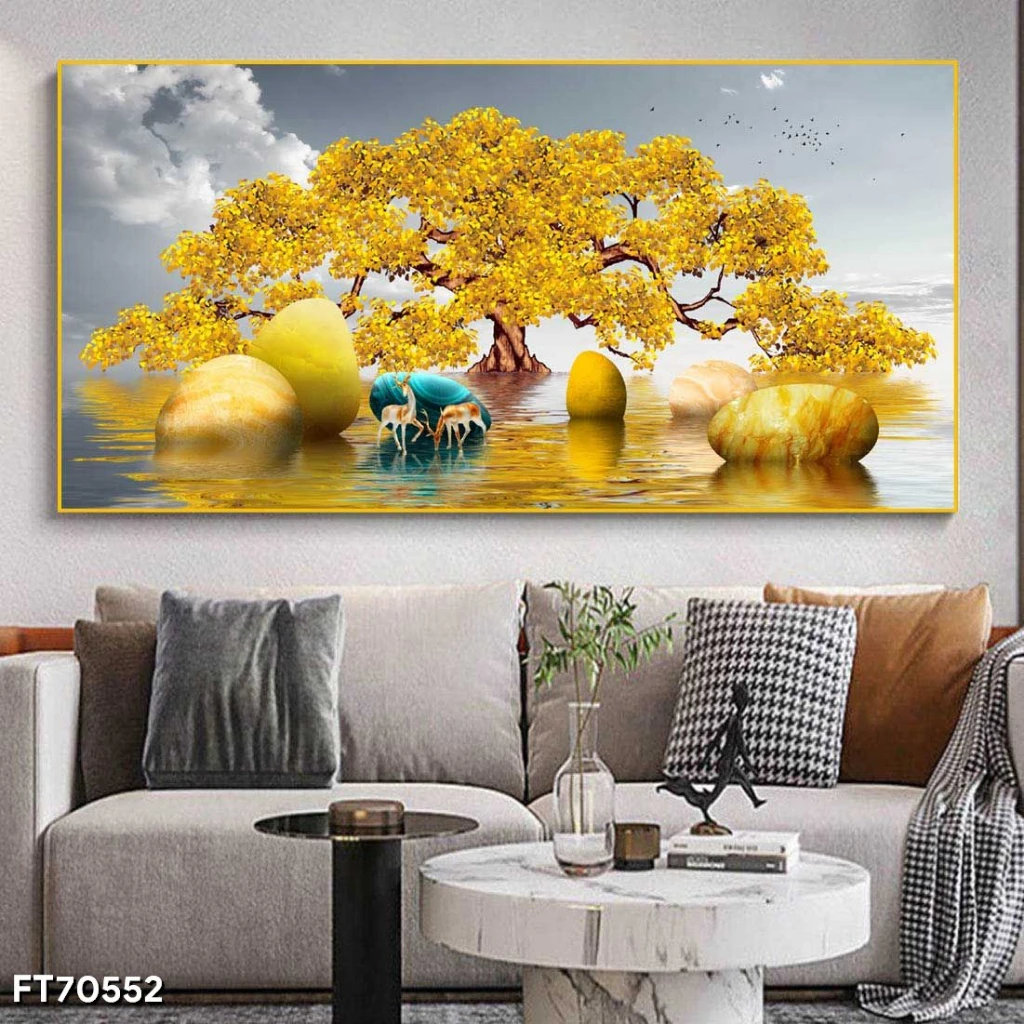 Tranh Tráng Gương Cây Kim Tiền Lâm Đồng Hút Tài Lộc Vượng Khí 6 Tranh tráng gương cây kim tiền Lâm Đồng
