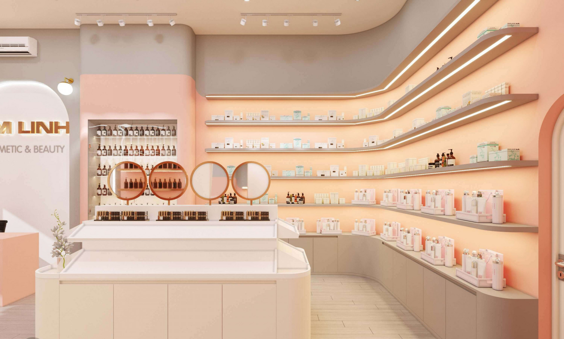 Thi công shop mỹ phẩm Hội An Hàn Quốc