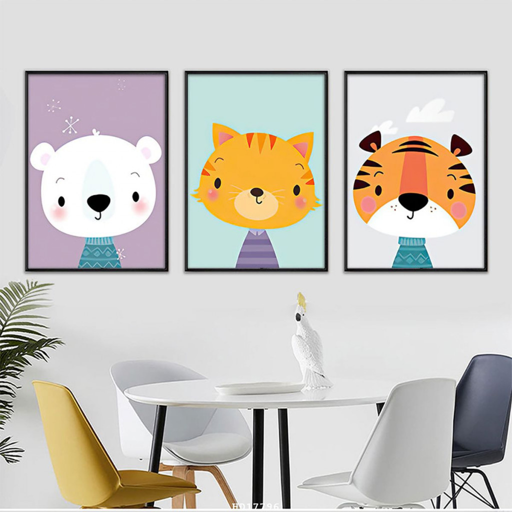 Tranh 3D tráng gương dễ thương treo phòng bé Bến Tre 6 Tranh 3D tráng gương dễ thương treo phòng bé hình động vật