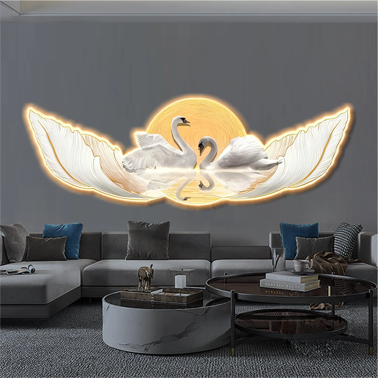 Tranh Đèn Led TP HCM Phong Cảnh Hữu Tình 6 Tranh Đèn Led TP HCM Phong Cảnh Hữu Tình Thiên Nga Nghệ Thuật