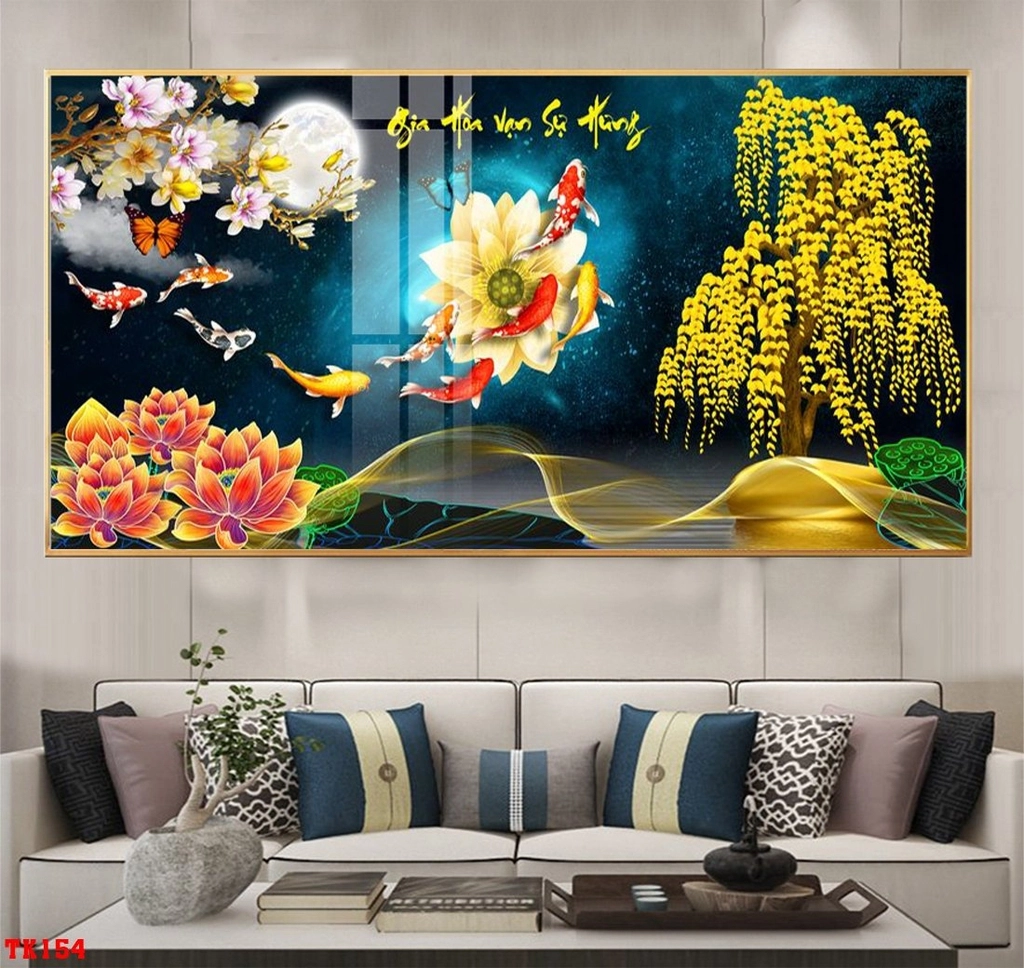 Tranh Tráng Gương Đà Nẵng Cá Chép Hoa Sen Hợp Với Tuổi Nào? 3 Tranh tráng gương Đà Nẵng cá chép hoa sen