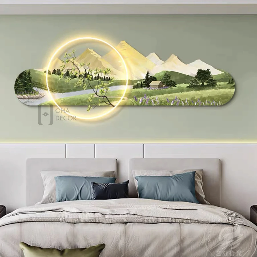 Tranh Đèn 3D nghệ thuật phong cảnh