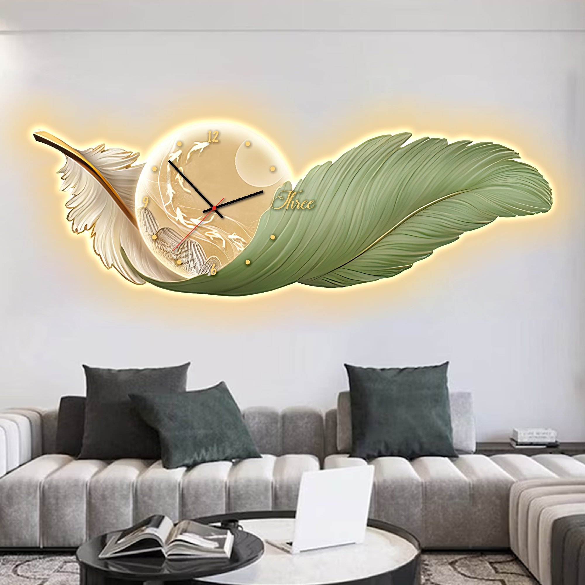 Tranh LED tráng gương Đà Nẵng lông vũ