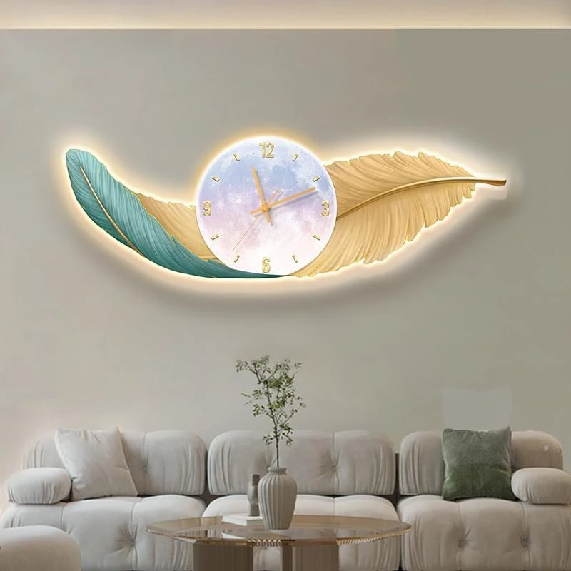 Tranh tráng gương Bình Dương đồng hồ lông vũ 