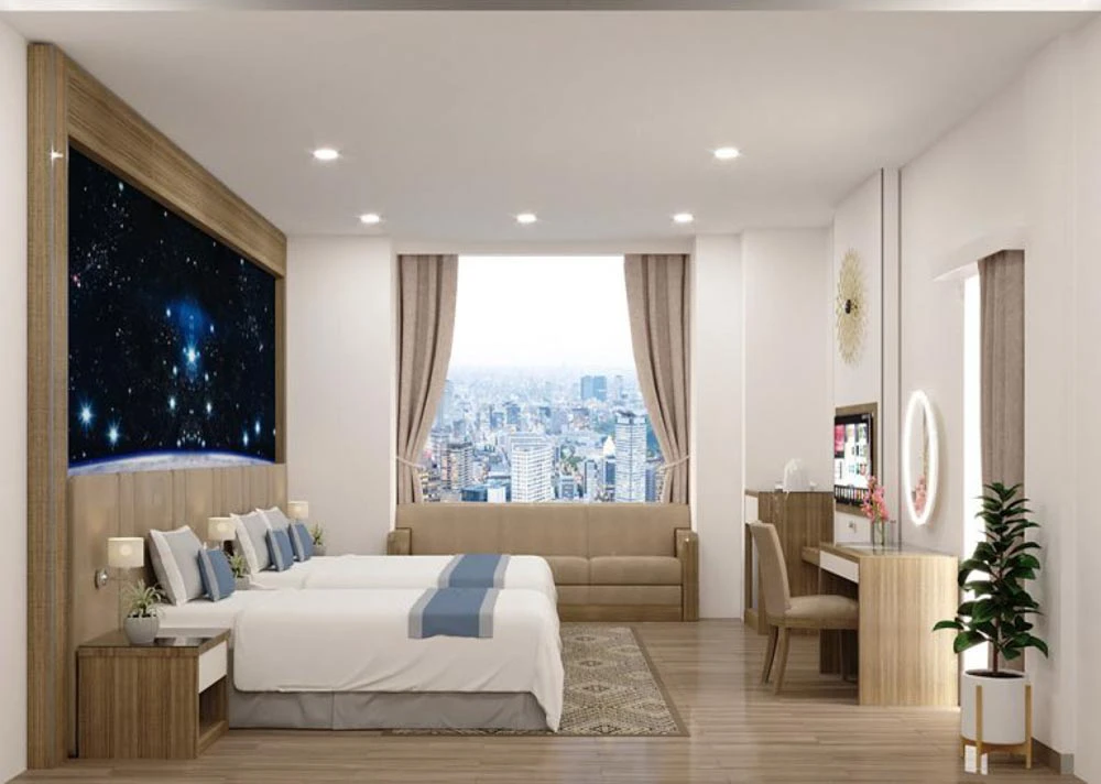 Nội thất phòng ngủ khách sạn 3 sao Quảng Ngãi