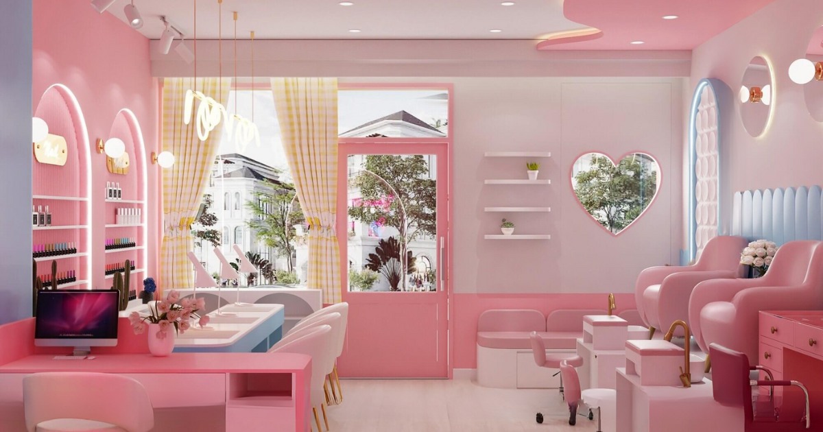 Thi công tiệm nail hiện đại Quảng Nam