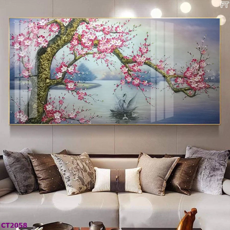Tranh tết tráng gương hoa đào làm quà tặng Bình Dương 2 Tranh Tết tráng gương hoa đào làm quà tặng Bình Dương