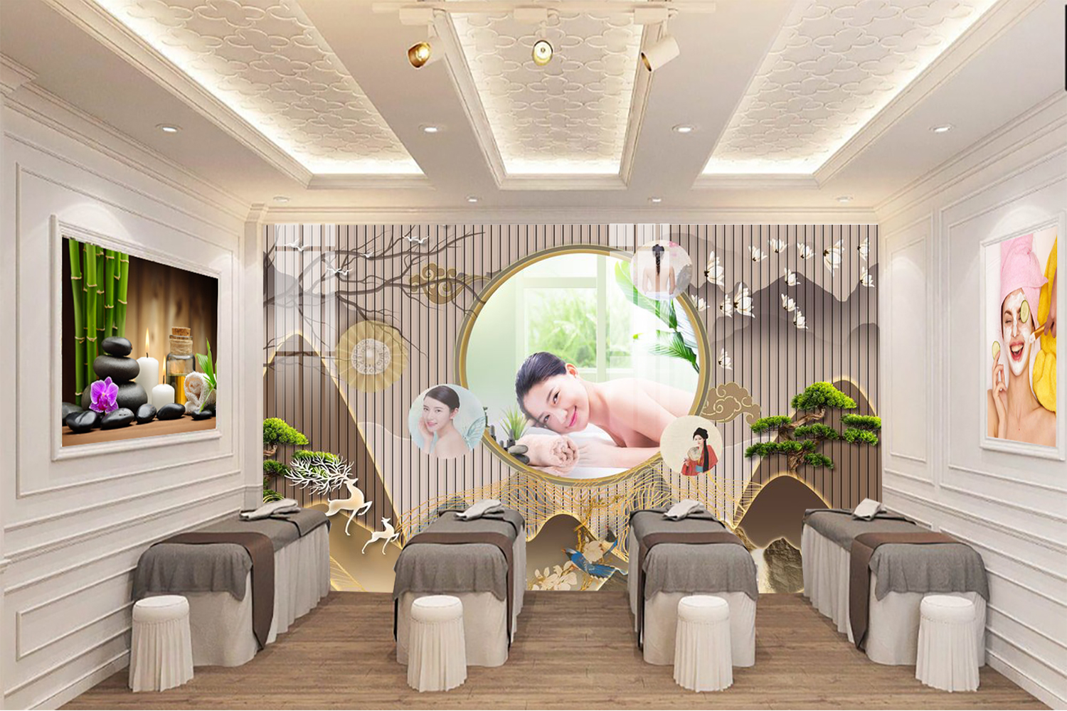 Tranh tráng gương cho spa, nail An Giang