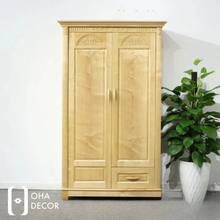 Tủ quần áo gỗ sồi tự nhiên Đà Nẵng - Sự lựa chọn hoàn hảo từ Oha Decor 2 Tủ quần áo gỗ sồi 2 cánh