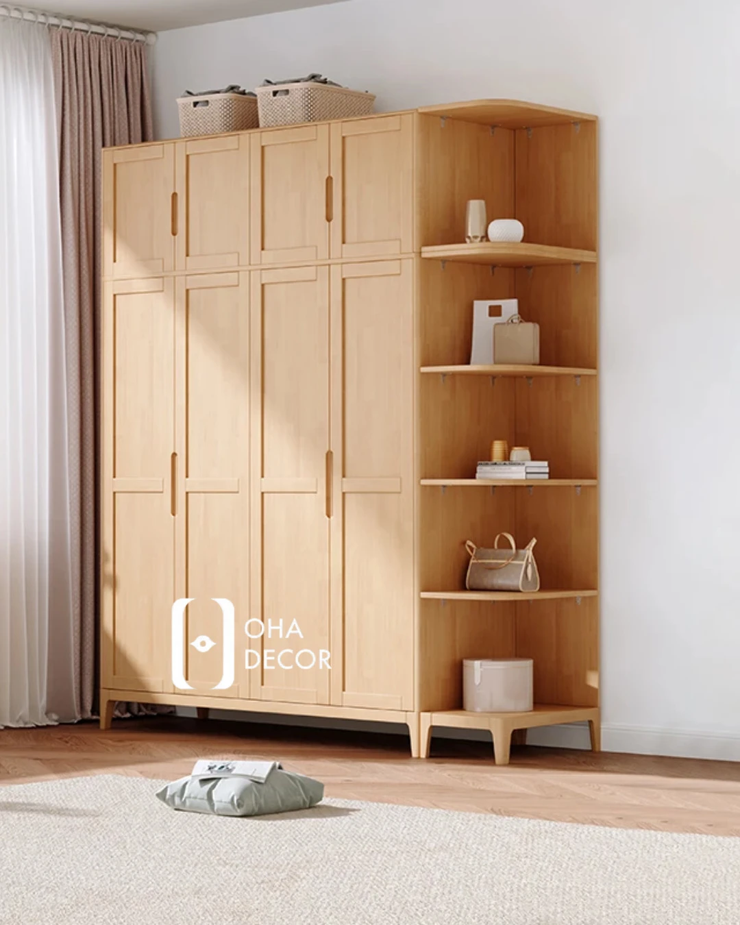 Tủ quần áo gỗ tự nhiên cao cấp