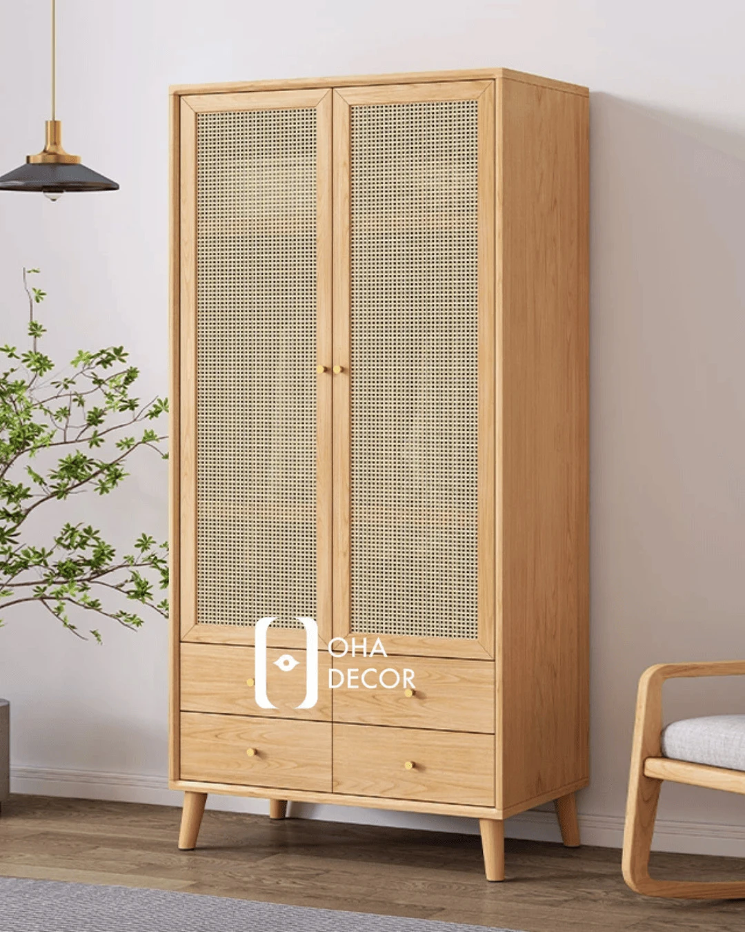 1 Tủ Quần Áo Gỗ Tự Nhiên BR050
