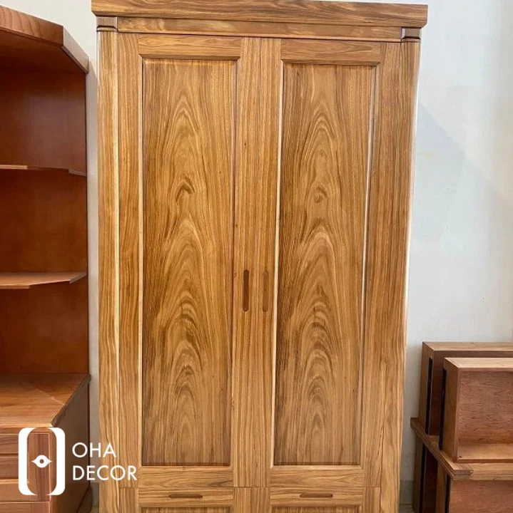 Tủ quần áo gỗ hương xám 2 cánh