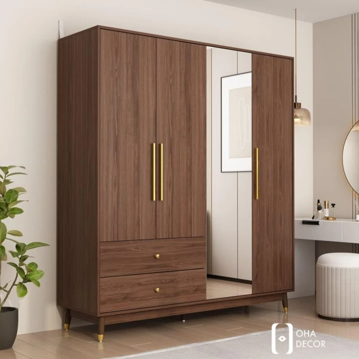 Tủ quần áo gỗ có gương Huế – Giải pháp nội thất tiện nghi từ Oha Decor 1 Tủ quần áo gỗ có gương Huế