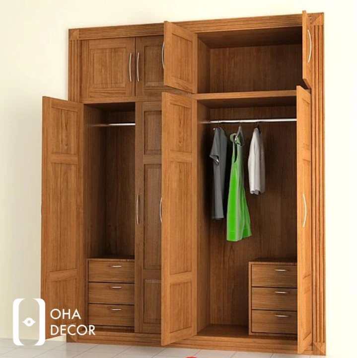 Tủ quần áo gỗ gõ đỏ Quảng Ngãi 4 cánh
