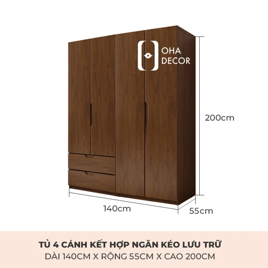 Giới thiệu tủ quần áo thiết kế tối giản gỗ tự nhiên