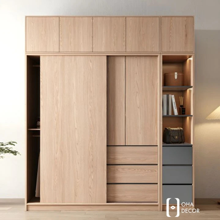 Tủ quần áo phòng ngủ gỗ tự nhiên tại Quảng Ngãi