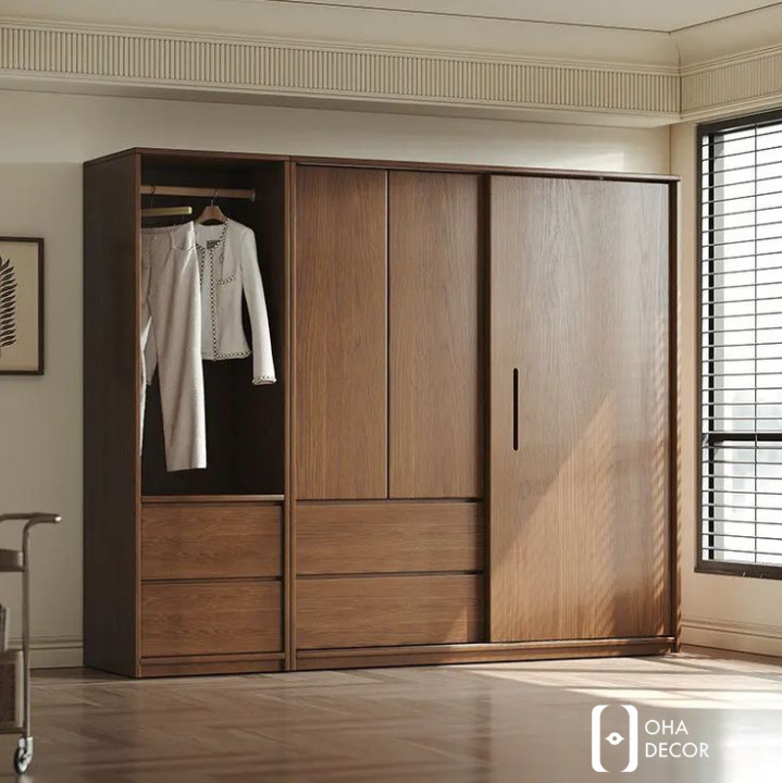 Các dòng tủ quần áo gỗ tự nhiên hiện đại nổi bật của OHA Decor tại Huế
