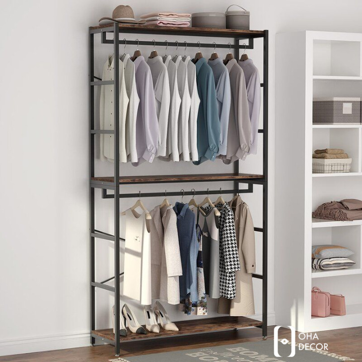 Kệ Treo Quần Áo Khung Thép Hiện Đại Tại Quảng Ngãi – Giải Pháp Tối Ưu Cho Không Gian Sống Thông Minh 3 Các mẫu kệ treo quần áo hiện đại nổi bật của OHA Decor tại Quảng Ngãi