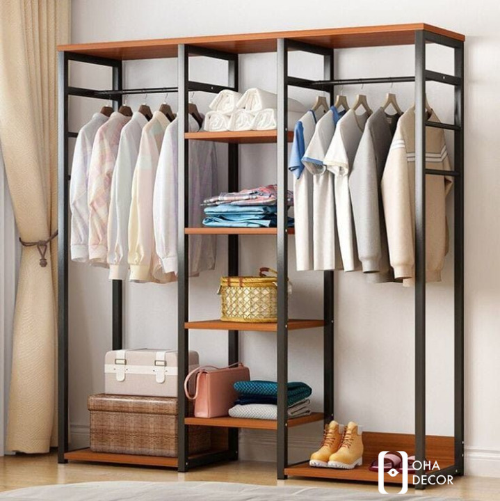 Kệ Treo Quần Áo Khung Thép Kết Hợp Gỗ Hiện Đại tại Quảng Bình