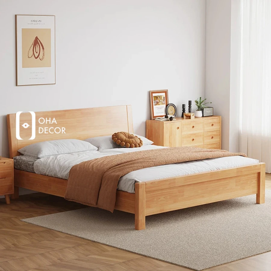 Giường Gỗ Tự Nhiên Thiết Kế Kết Cấu Chắc Chắn