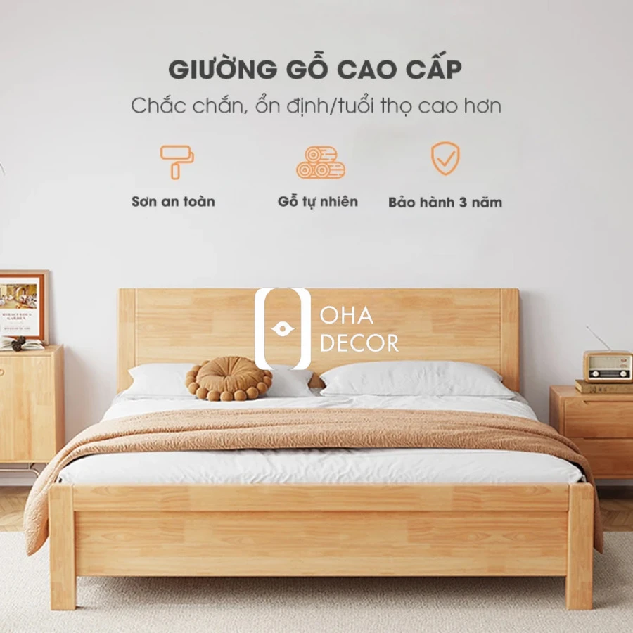 Chức năng của Giường Gỗ Tự Nhiên Thiết Kế Kết Cấu Chắc Chắn