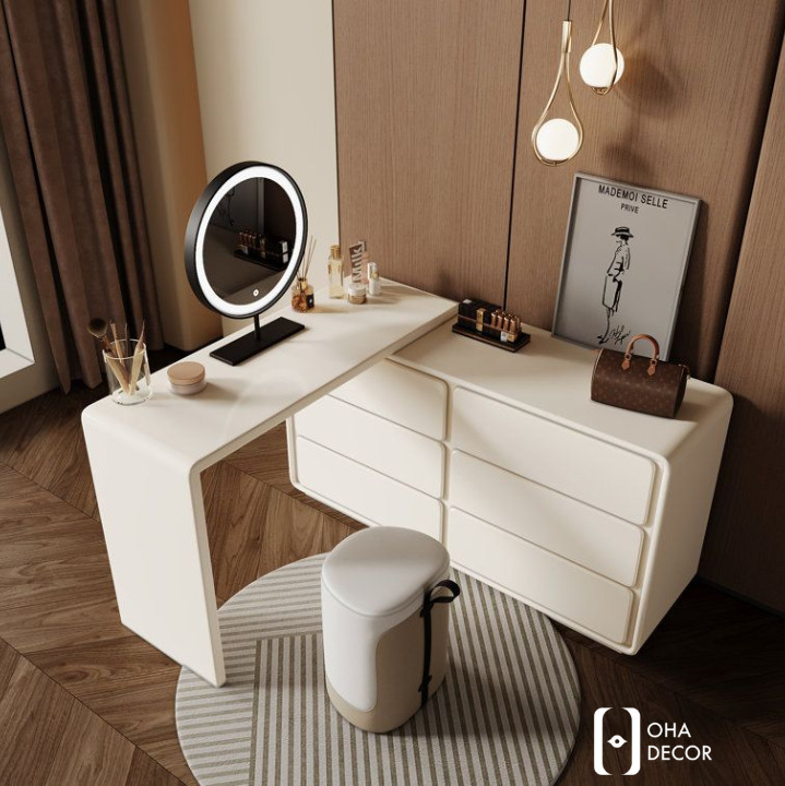 Ứng dụng thực tế của bàn trang điểm gỗ tự nhiên tích hợp tủ lưu trữ tại Đà Nẵng