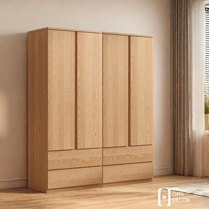 TỦ QUẦN ÁO THIẾT KẾ TỐI GIẢN GỖ TỰ NHIÊN TẠI HÀ NỘI – GIẢI PHÁP TINH GỌN CHO KHÔNG GIAN HIỆN ĐẠI 4 Ứng dụng thực tế trong không gian sống tại Hà Nội
