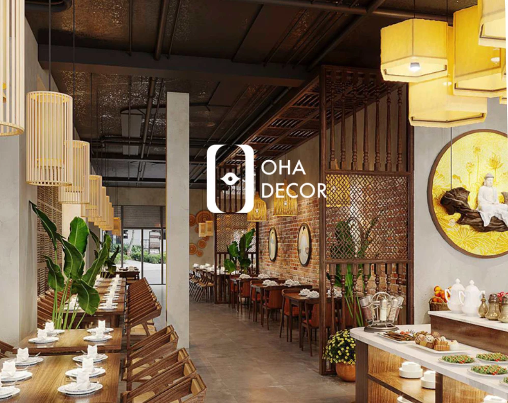 Dự án nhà hàng chay đã hoàn thiện Oha Decor