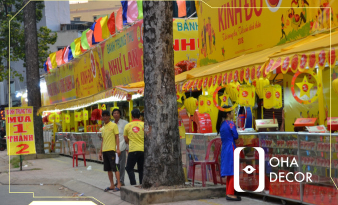 thi công quầy booth trung thu