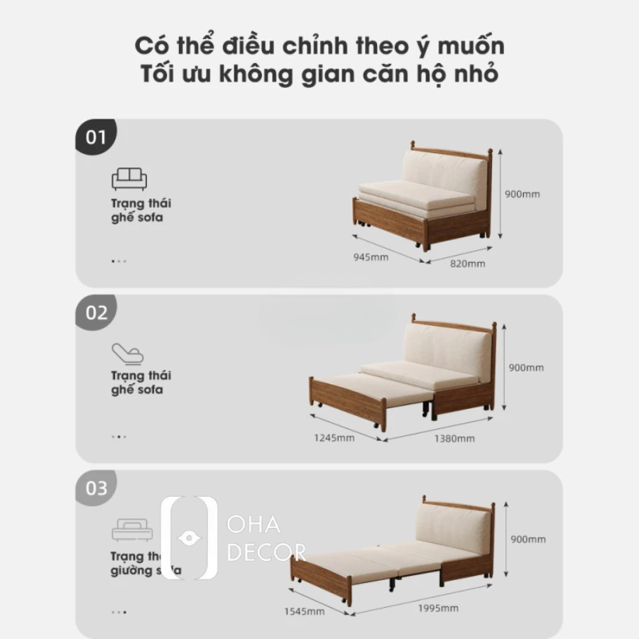 Sofa Bed Phong Cách Cổ Điển, Thanh Lịch 2 Sofa Bed Phong Cách Cổ Điển