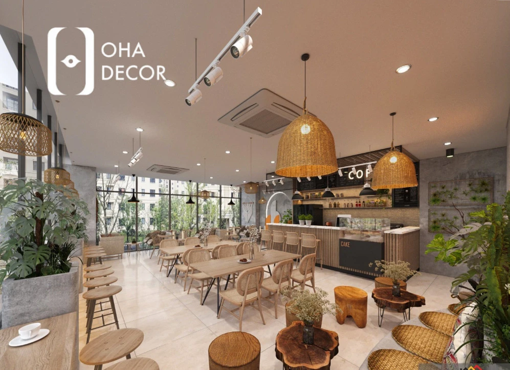 thiết kế nội thất cà phê
