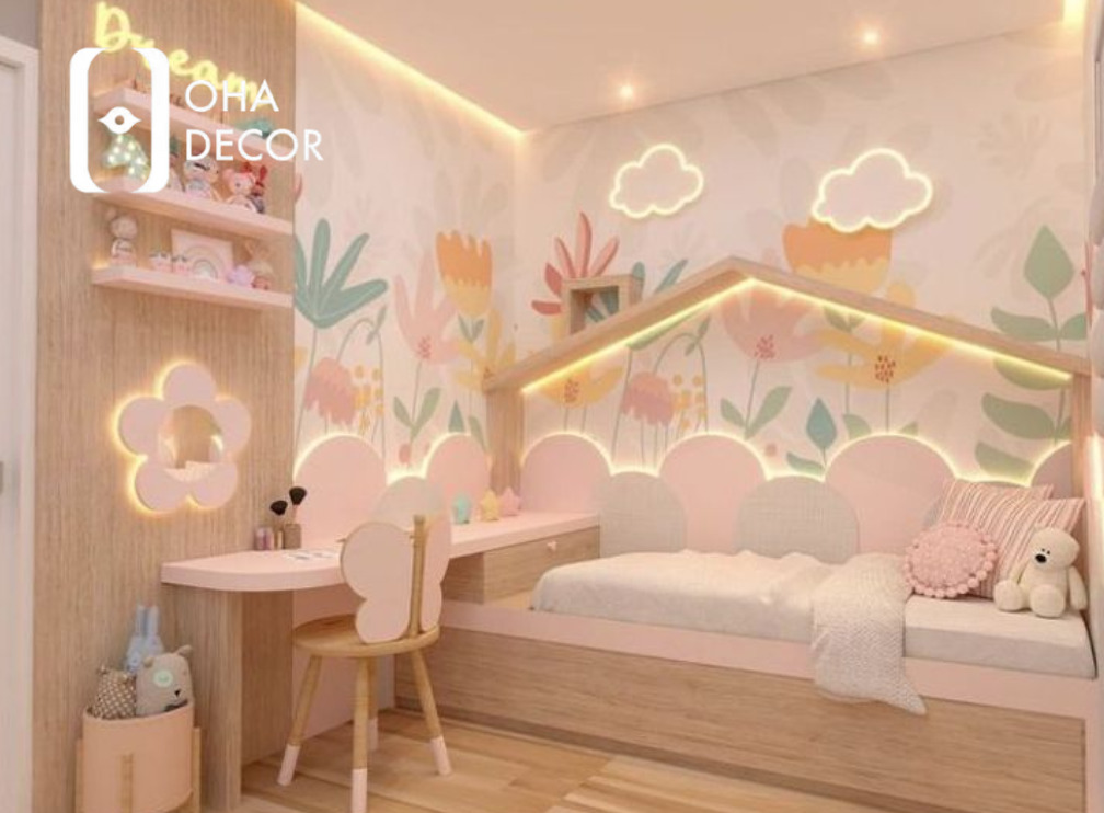 giấy dán tường 3d phòng ngủ cho bé gái Đà Nẵng