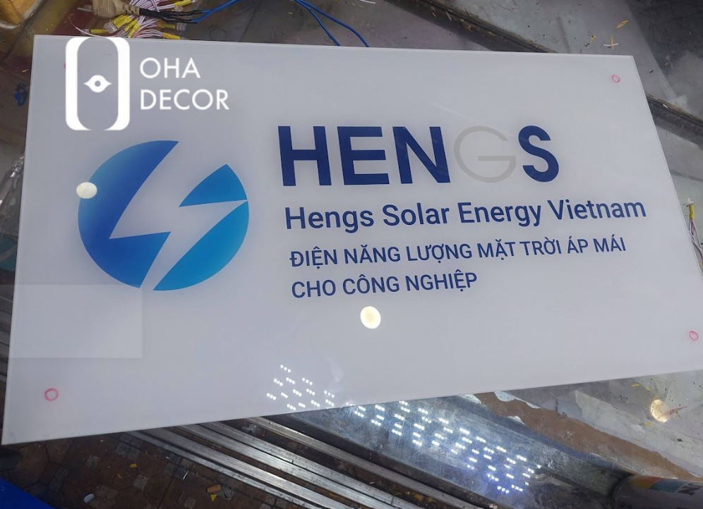 in UV logo kính công ty