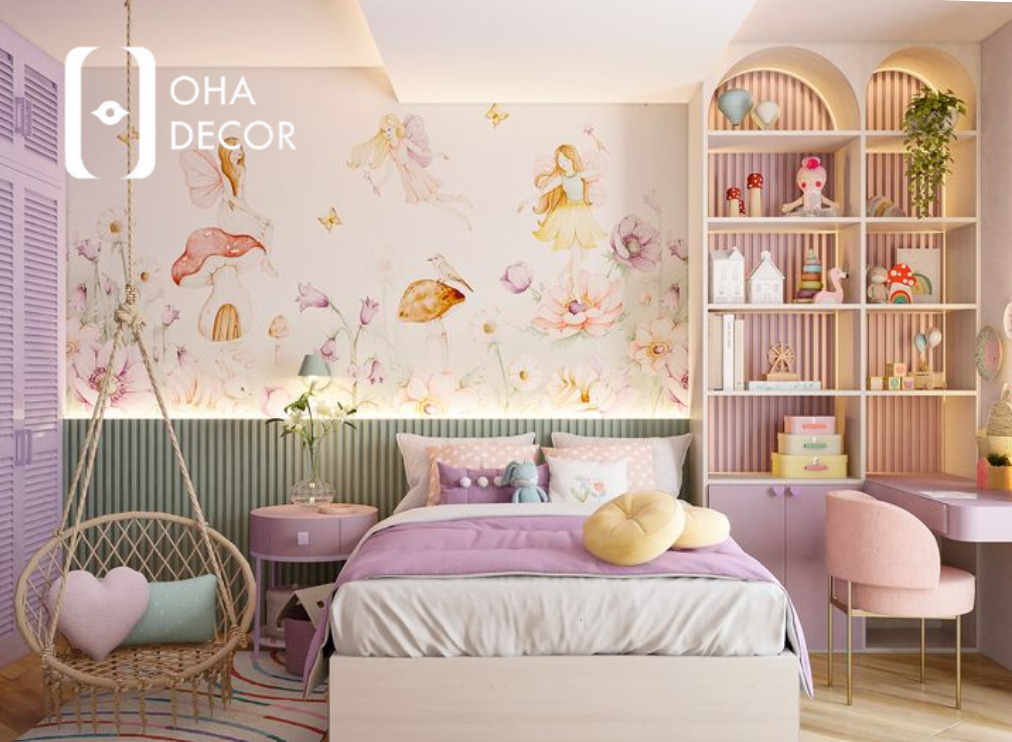 giấy dán tường 3d phòng ngủ cho bé gái Đà Nẵng