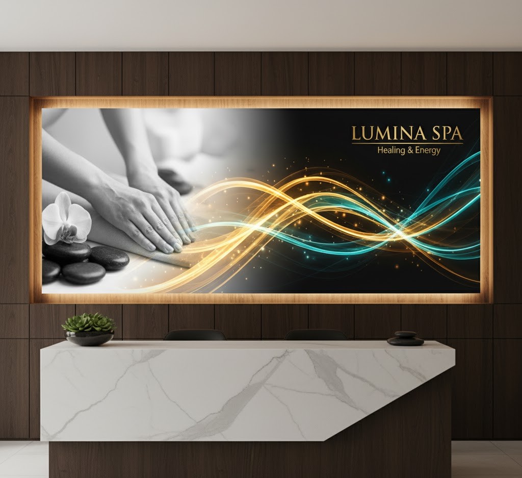 Mô tả: Backdrop fomex spa Nha Trang với logo chữ nổi sang trọng, chuyên nghiệp Backdrop fomex spa Nha Trang với thiết kế sang trọng