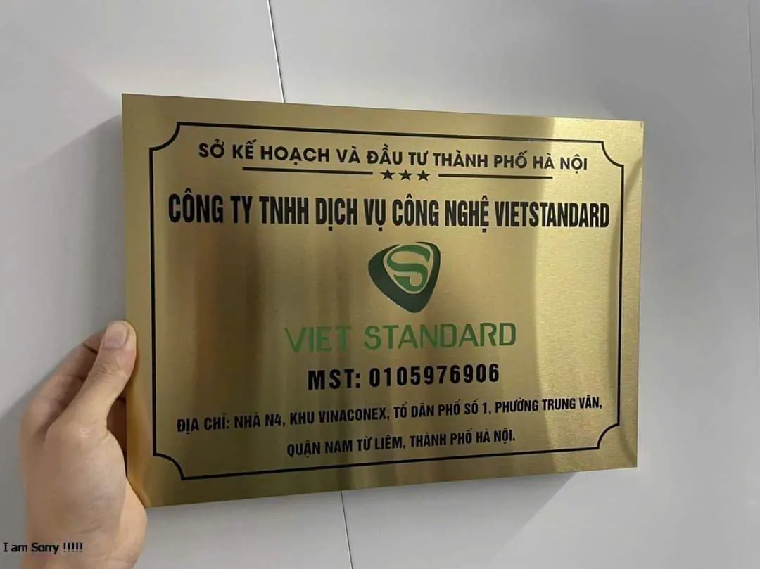 bảng inox tên công ty Hải Phòng
