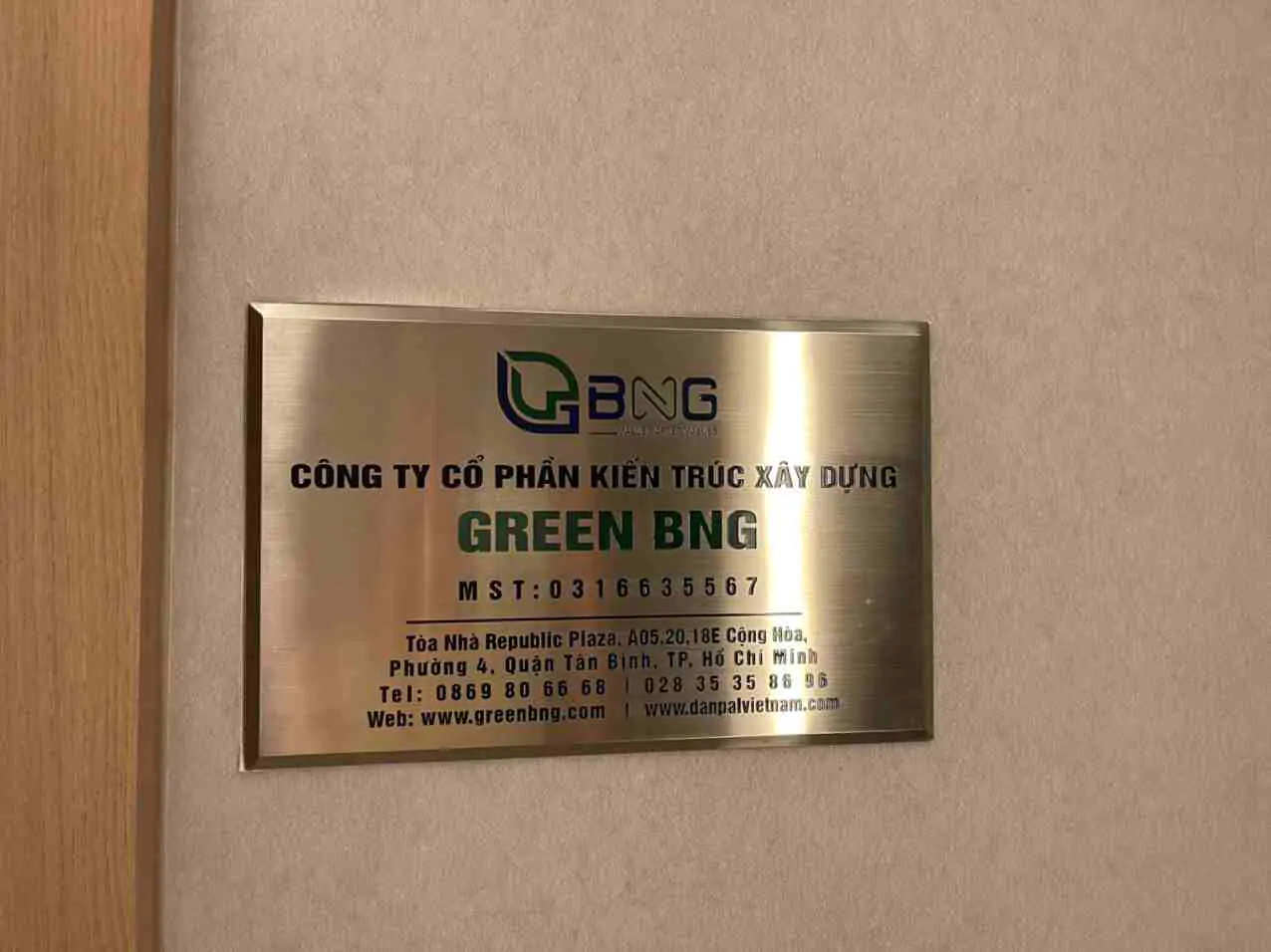 bảng inox tên công ty Hải Phòng