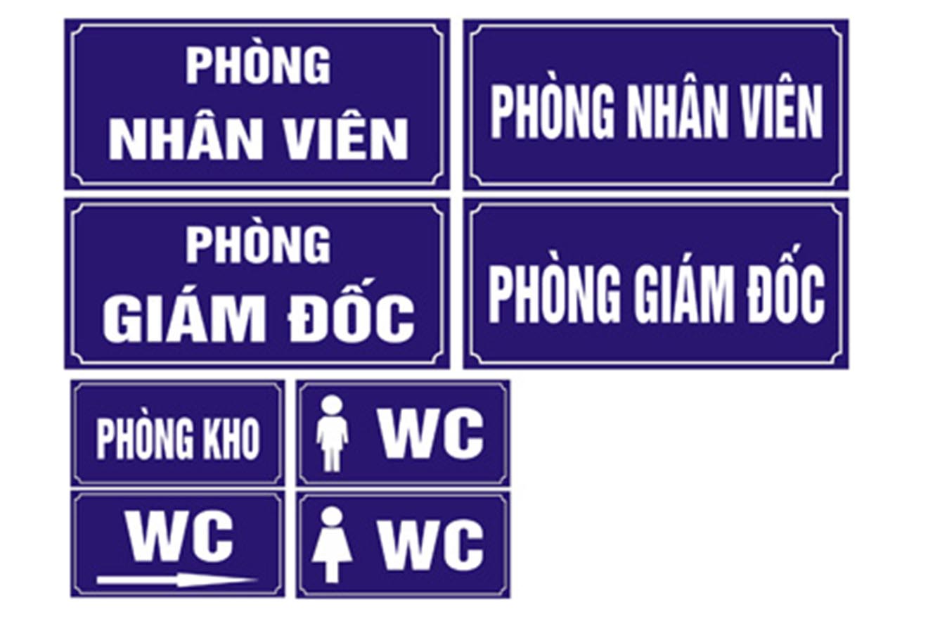 in mica ứng dụng trong biển hiệu phòng ban Đà Nẵng