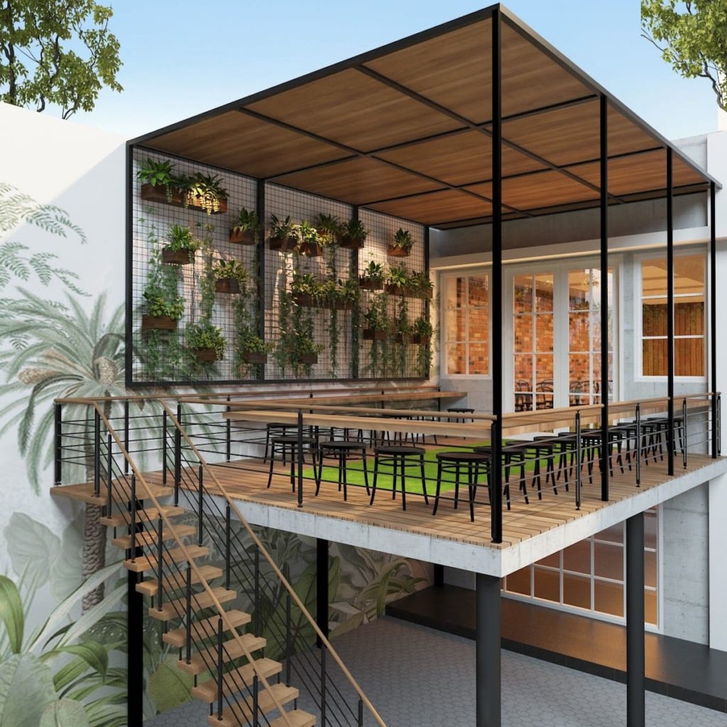Quán cafe khung thép tiền chế Quảng Bình