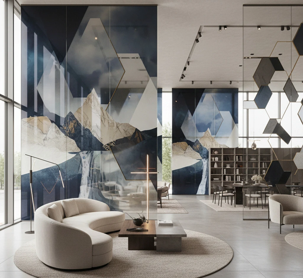 in UV kính quảng cáo showroom Quảng Trị