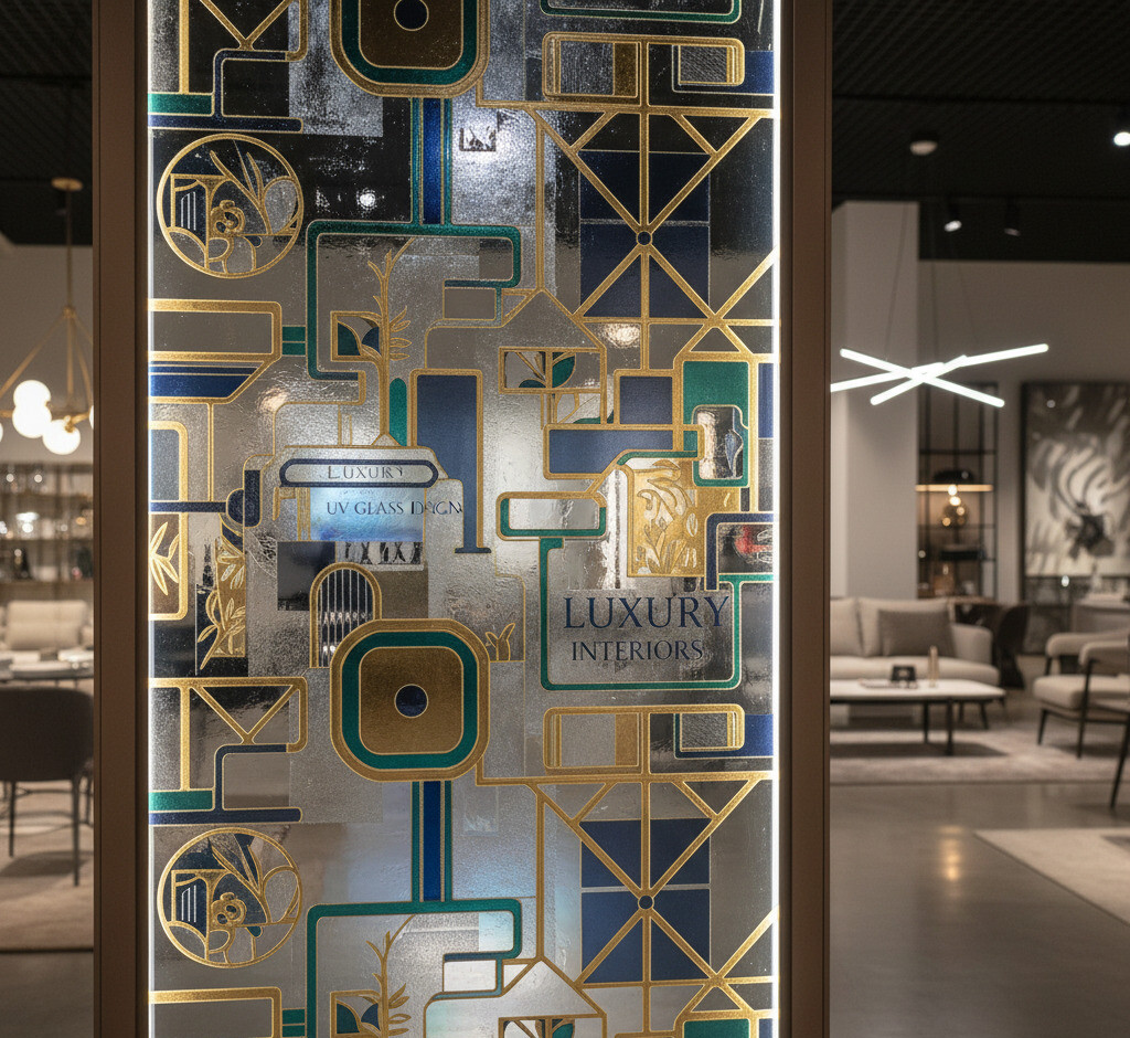in UV kính quảng cáo showroom Quảng Trị