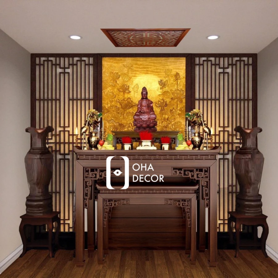Thi công phòng thờ Hà Nội