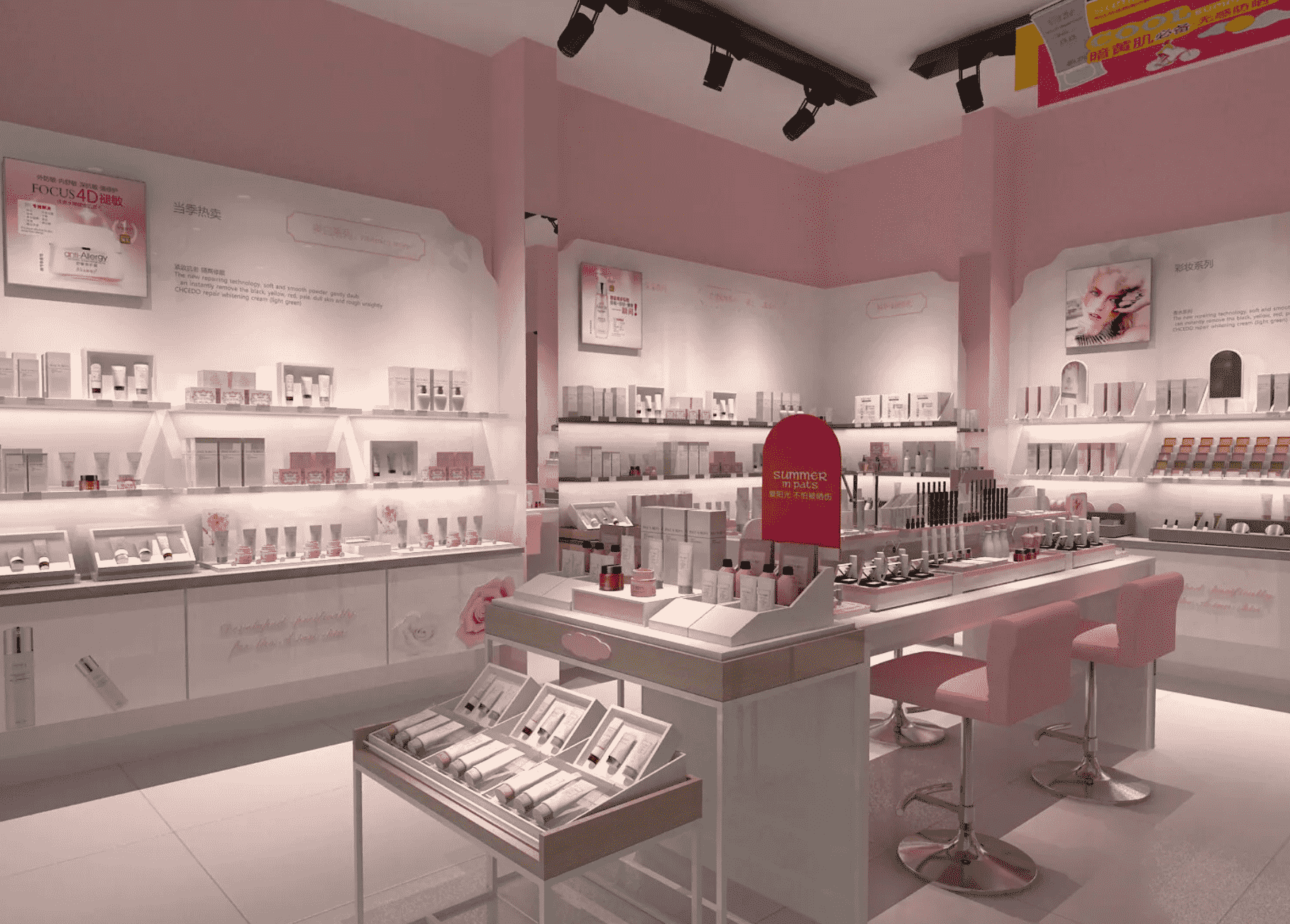 Bí quyết giúp shop đông khách nhờ thiết kế thi công shop mỹ phẩm Hà Nội năm 2026 2 Thiết kế thi công shop mỹ phẩm Hà Nội