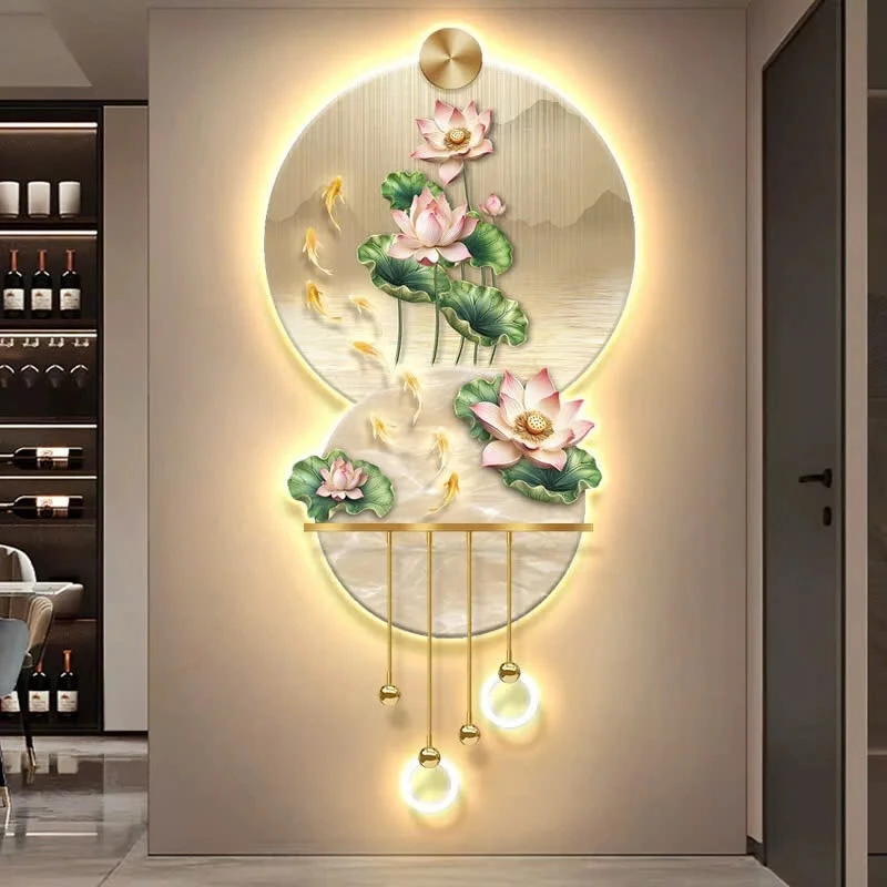 Tranh Tết 3D led hoa sen treo phòng khách Huế – phù hợp mọi phong cách nội thất năm 2026 3 Tranh Tết 3D led hoa sen treo phòng khách Huế