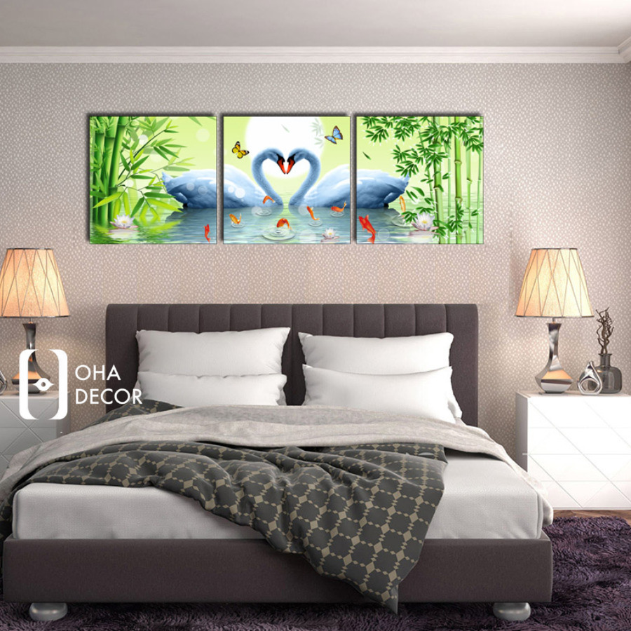 Tranh mặt gương uyên ương phòng ngủ TP. Hồ Chí Minh – Biểu tượng yêu thương nâng tầm không gian sống 3 tu quan ao go go do 3 3 4
