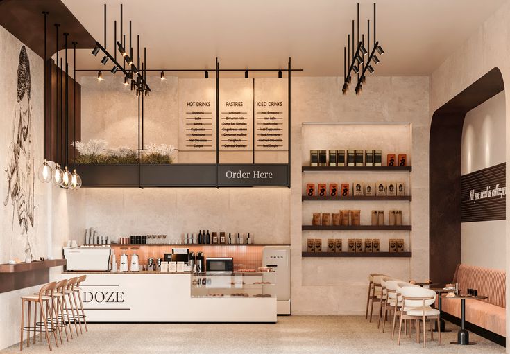 Thiết kế thi công cafe Quảng Bình - Đồng Hành Cùng Những Khởi Đầu Mới 2 Khu vực quầy bar trung tâm trong thiết kế thi công cafe Quảng Bình, giúp phục vụ nhanh chóng và vận hành mượt mà