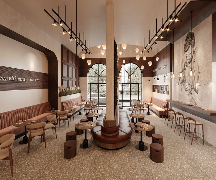 Thiết kế thi công cafe Quảng Bình - Đồng Hành Cùng Những Khởi Đầu Mới 4 Không gian quán cafe buổi tối với đèn dimmer ấm cúng trong thiết kế thi công cafe Quảng Bình, tạo cảm giác thư giãn