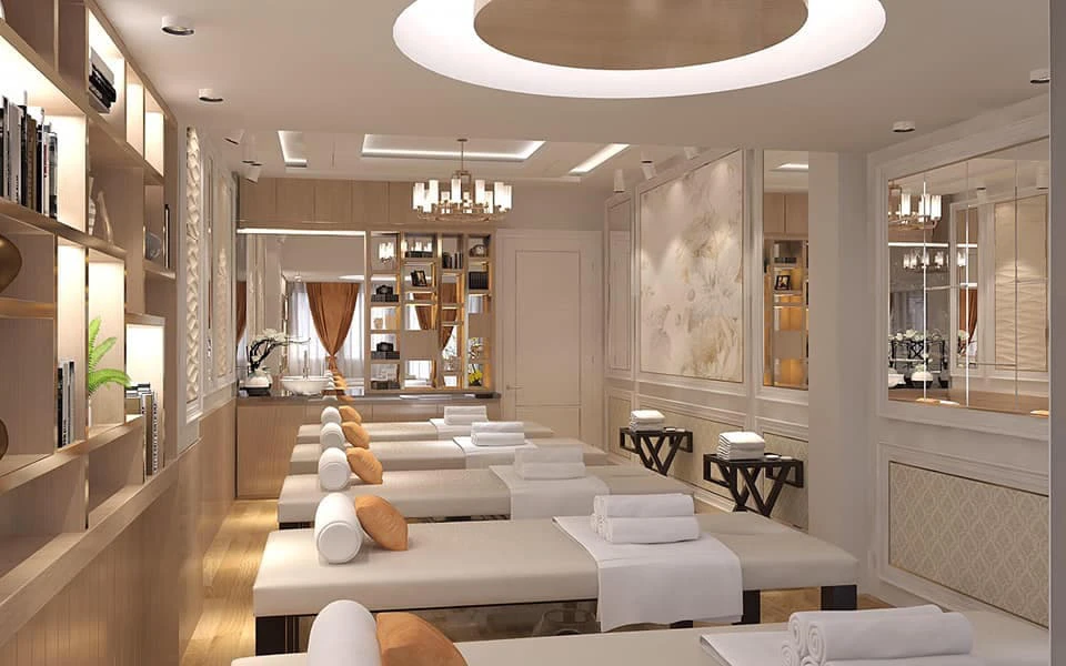 Trang trí phòng spa nhỏ đẹp tại Đà Nẵng – Giải pháp tối ưu không gian và thẩm mỹ 2026 4 trang trí phòng spa nhỏ đẹp