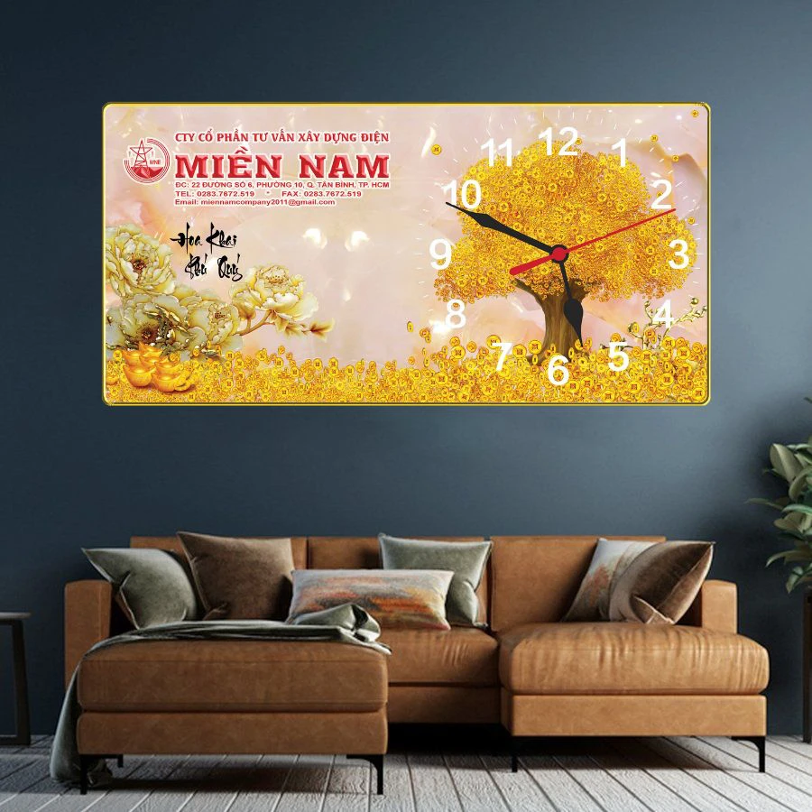 In tranh đồng hồ làm quà tặng doanh nghiệp tại Hà Nội – Giải pháp quà tặng tinh tế, bền vững 4 tranh dong ho trang guong in theo yeu cau hoa khai phu quy.html